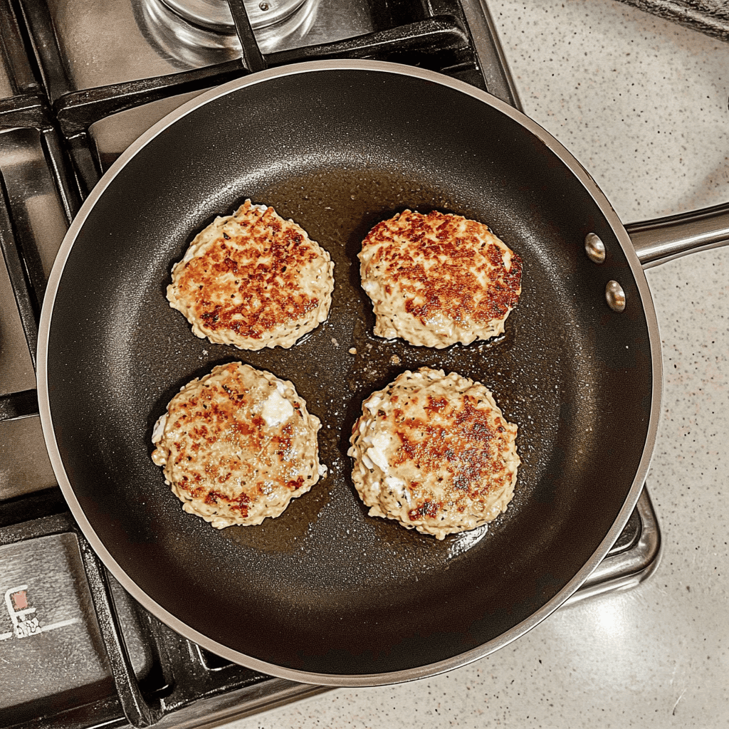 Golden and Sizzling: Chicken and Feta Burgers on the Stove