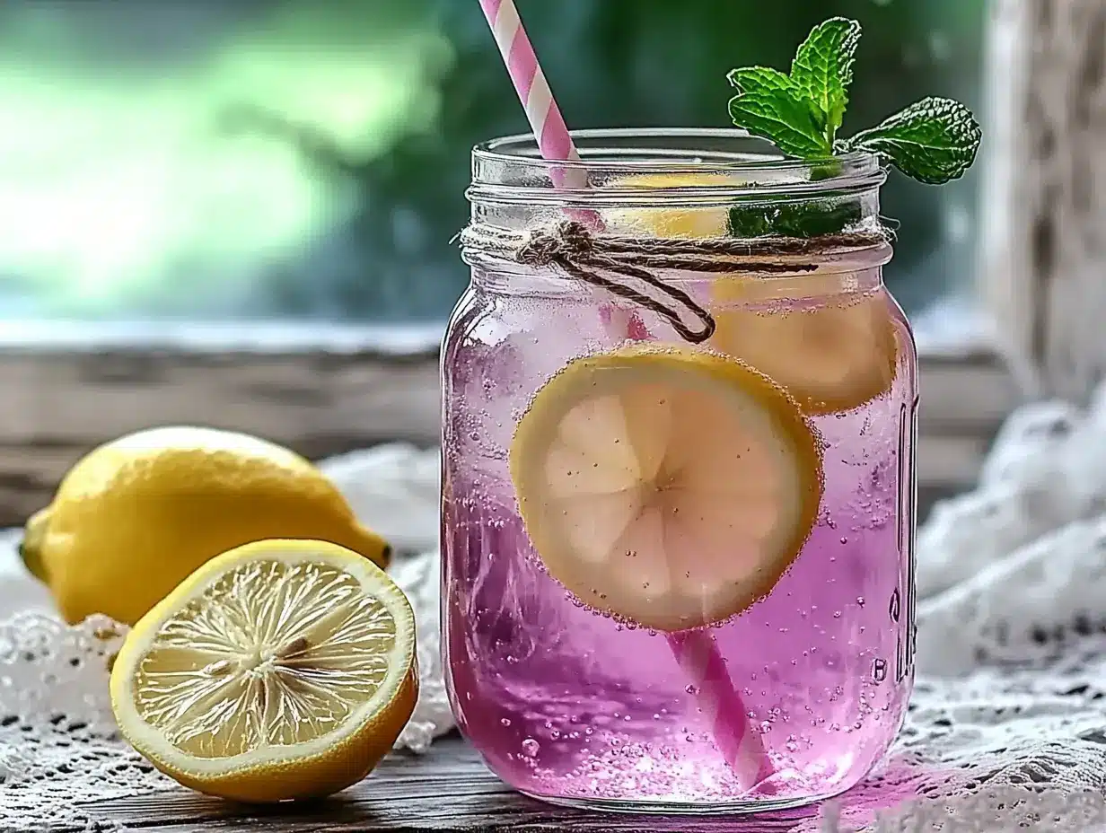 4 Ingredient Mounjaro Recipe – Step-by-step process showing lemon, ginger, and honey being mixed into a detox drink