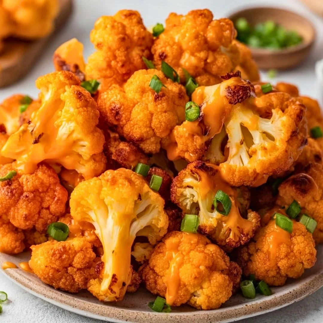 Crispy Air Fryer Buffalo Cauliflower served as a healthy appetizer