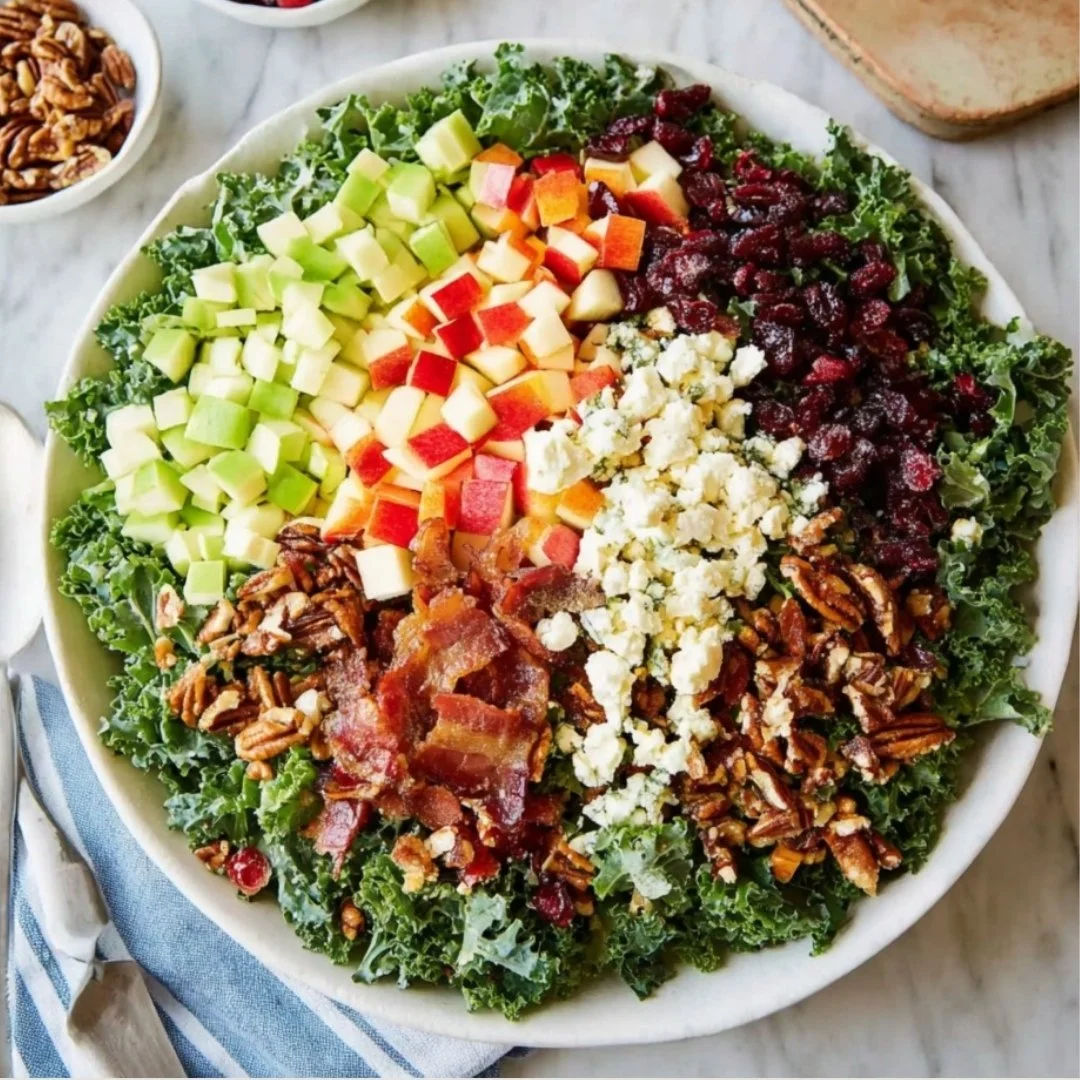 Fresh Apple Cranberry Pecan Salad with vibrant ingredients and toppings