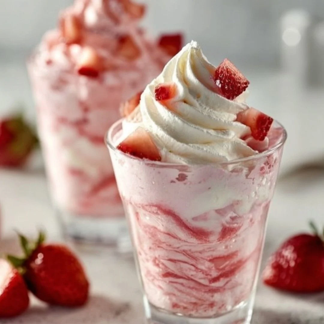 Frozen Strawberry Dole Whip Delight served in a bowl