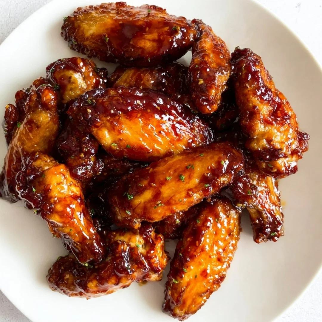 Delicious honey garlic chicken wings glazed with a sweet and savory sauce